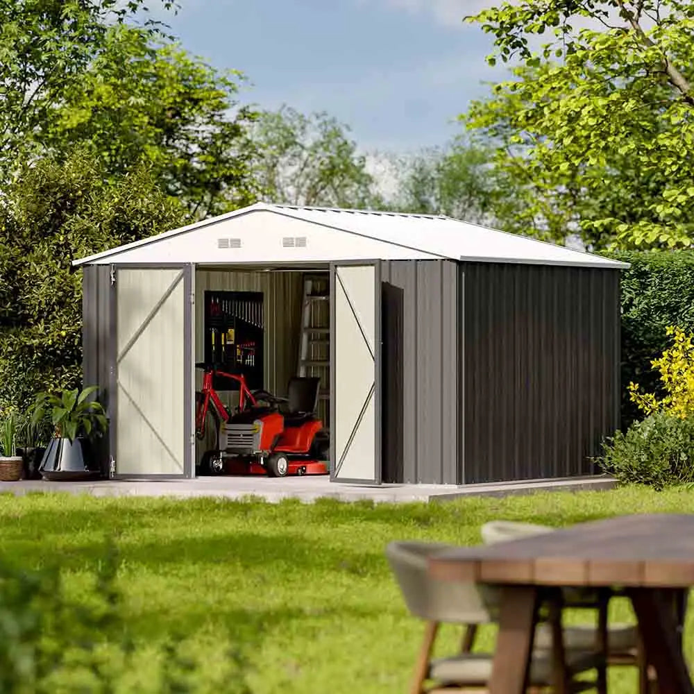 Patiowell Outdoor Storage Metal Shed with Metal Roof