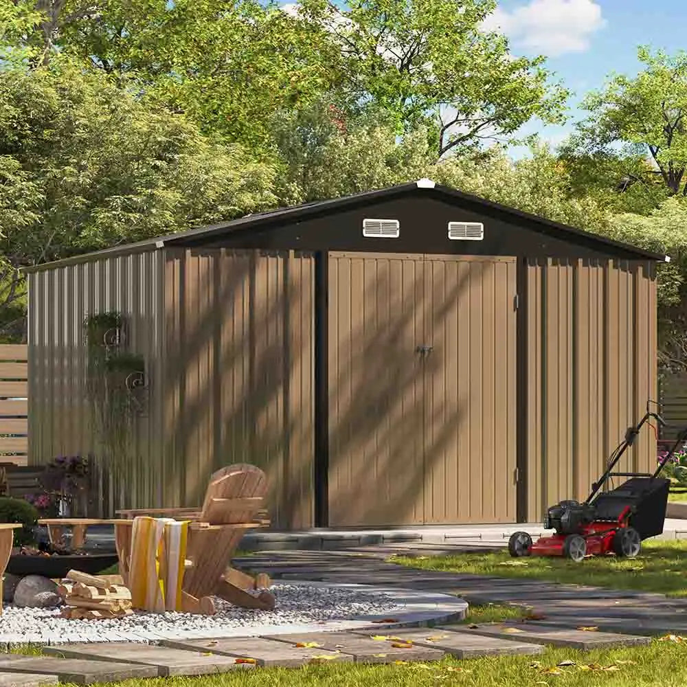 Patiowell 10x8 Metal Shed with Weather Resistance