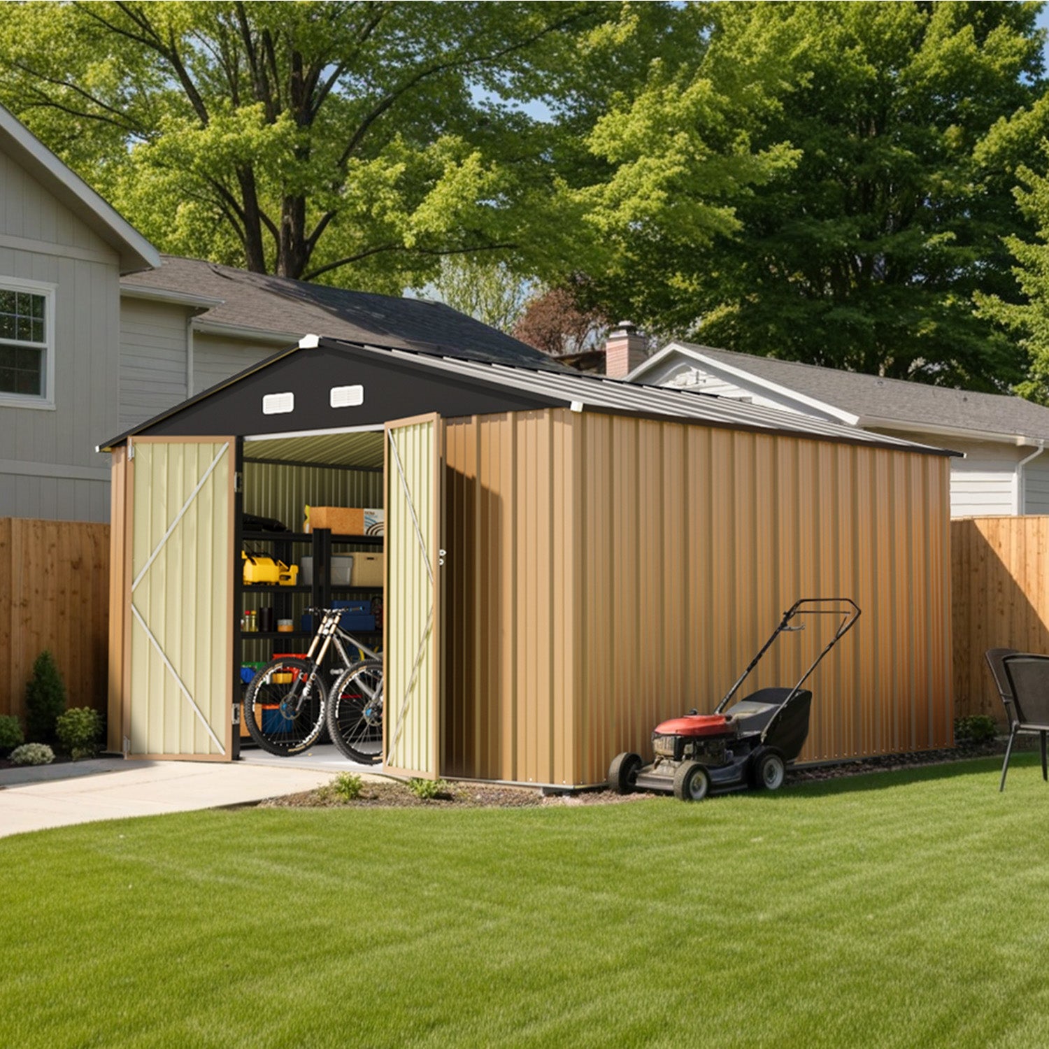 Patiowell 12x12 Large Metal Shed with Weather Resistance