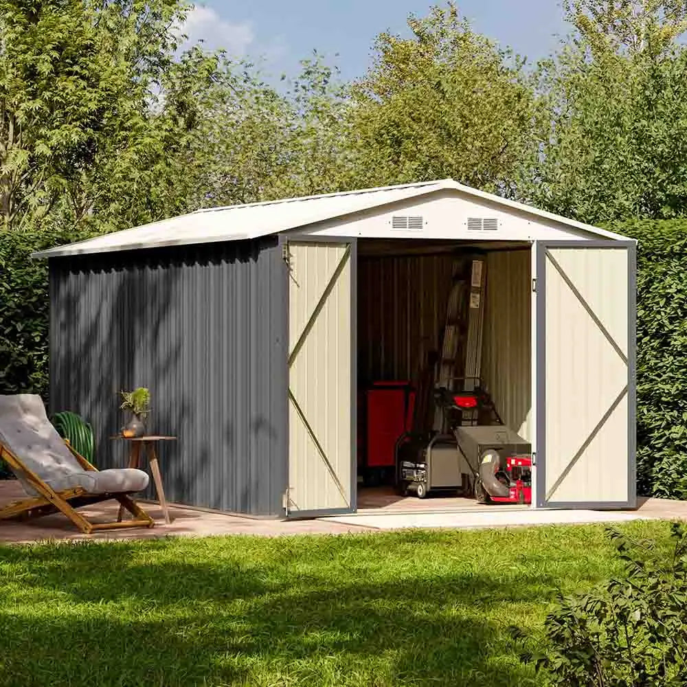 Patiowell Outdoor Storage Metal Shed with Metal Roof