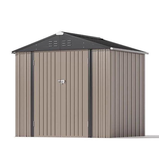 Patiowell 8x6 Metal Shed Pro With Peak Roof