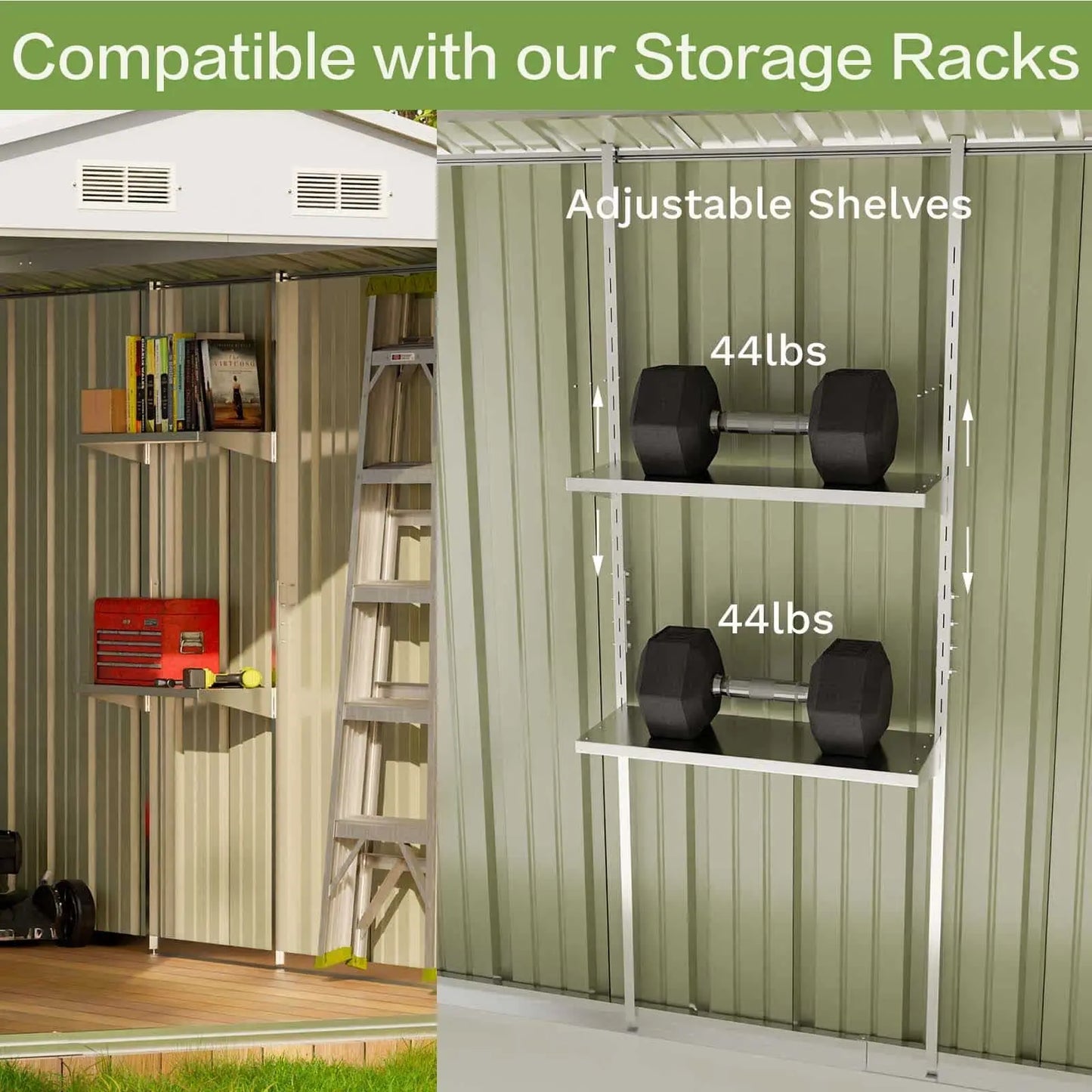 Patiowell 10x10 Metal Storage Shed with Weather-Resistance